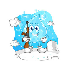 Soda Water Soldier In Winter Character Mascot