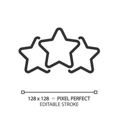 Three Stars Pixel Perfect Linear Icon