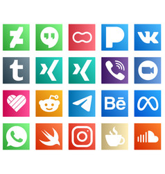 All In One Social Media Icon Set 20 Icons