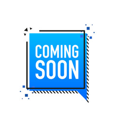 Coming Soon Flat Banner On Blue Background