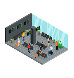 Isometric Airport Departure Lounge Concept