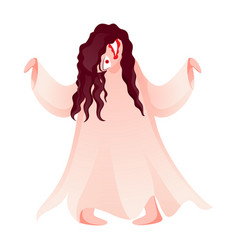 Scary Female Ghost Character On White Background