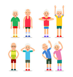 Active Seniors Old Men And Women In Different Gym