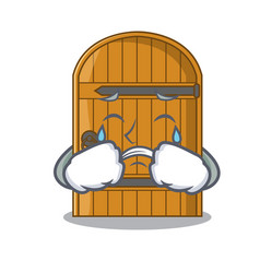 Crying Large Wooden Door With Cartoon Handle