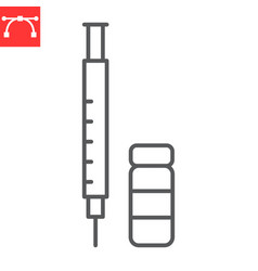 Insulin Injection Line Icon