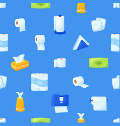 Seamless Pattern Featuring Hygiene Paper Items