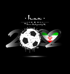 2022 Soccer Ball Heart With Flag Of Iran