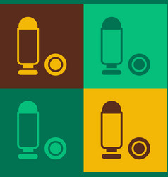 Pop Art Bullet Icon Isolated On Color Background