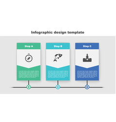 Set Compass Fish And Tree Business Infographic