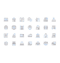 Organizational Mapping Line Icons Collection