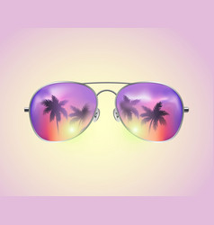 Aviator Sunglasses With Palms Reflection