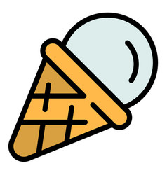 Cone Ice Cream Icon Flat