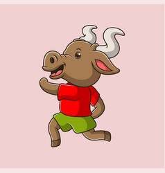 Cute Bull Cartoon Running