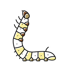 Larvae Silkworm Color Icon