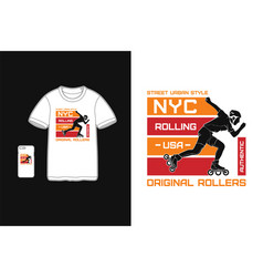 Nyc Rolling Usa Originalt-shirt Mockup Silhouette