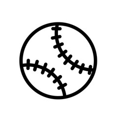 Baseball Ball Icon Line Isolated On White