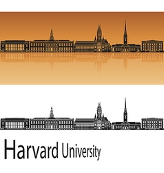 Harvard University Skyline In Orange