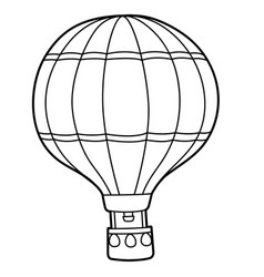 Hot Air Balloon Coloring Page Isolated For Kids