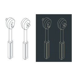 Ratchet Key Isometric Blueprints