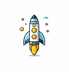 Rocket Icon Flat Design Style Spaceship