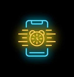 Smartphone Alarm Clock Icon Neon