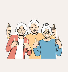 Smiling Old People Showing Thumbs Up