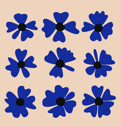 Blue Modern Flower Collection