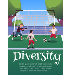 Diversity Children Playing Football Poster