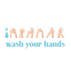 Wash Your Hands Colorful Icon Set For Infographic