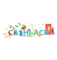 Cash Back Concept Happy People Getting Money