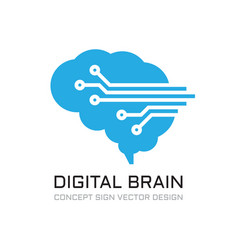 Digital Brain Logo Design Future Data Technology