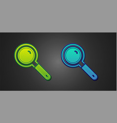 Green And Blue Magnifying Glass Icon Isolated