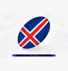 Rugby Ball With The Flag Of Iceland