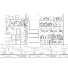 Storeroom In Outline Style