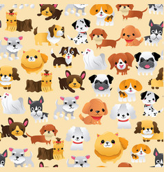 Super Cute Cartoon Puppies Seamless Pattern