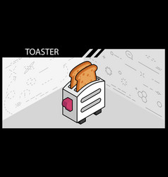 Toaster Isometric Design Icon Web 3d Colorful