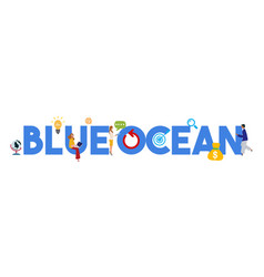 Blue Ocean Strategy Word Business Marketing