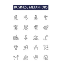 Business Metaphors Line Icons And Signs