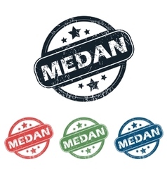 Round Medan City Stamp Set