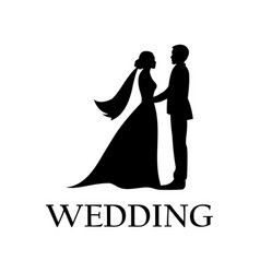 Wedding Couple Flat Style Logo