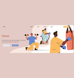 Fitness Training Web Concept Men And Women