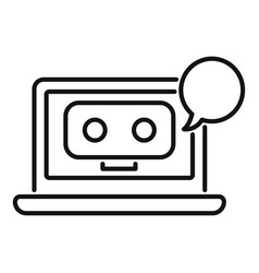 Laptop Bot Icon Outline Office Service