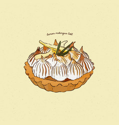 Lemon Meringue Tart Hand Draw Sketch