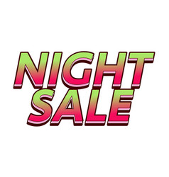 Night Sale Text Effect Design In 3d Look