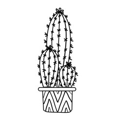 Cactus Pot Ornamented Silhouette