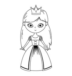 Medieval Princess Cartoon Design Royalty Free Vector Image