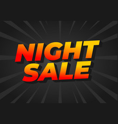 Night Sale Text Effect Design In 3d Look