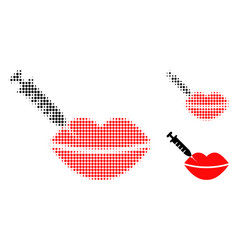 Botox Lips Injection Halftone Dotted Icon