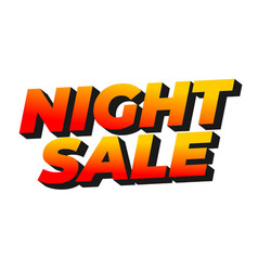 Night Sale Text Effect Design In 3d Look