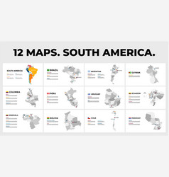 South America Map Infographic Templates